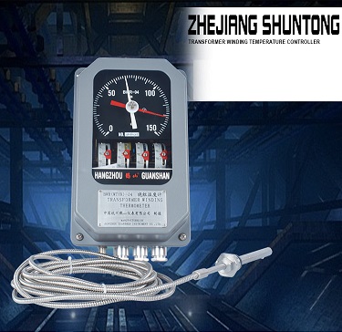 Đồng hồ đo nhiệt độ máy biến áp lực, Hangzhou Guanshan BWR-04C (TH)  với cảm biến 0-150 độ bộ điều khiển chỉ thị nhiệt độ