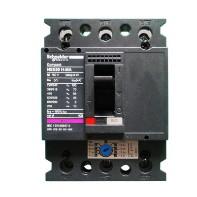 Aptomat Schneider,  Molded Case Circuit Breaker NSX80H MA 3P MA 25A 50A 80A