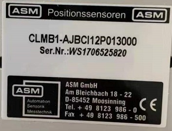 ASM CLMB1-AJBCI12P013000 sensor ASM CLMZ31-CE1A1K2500